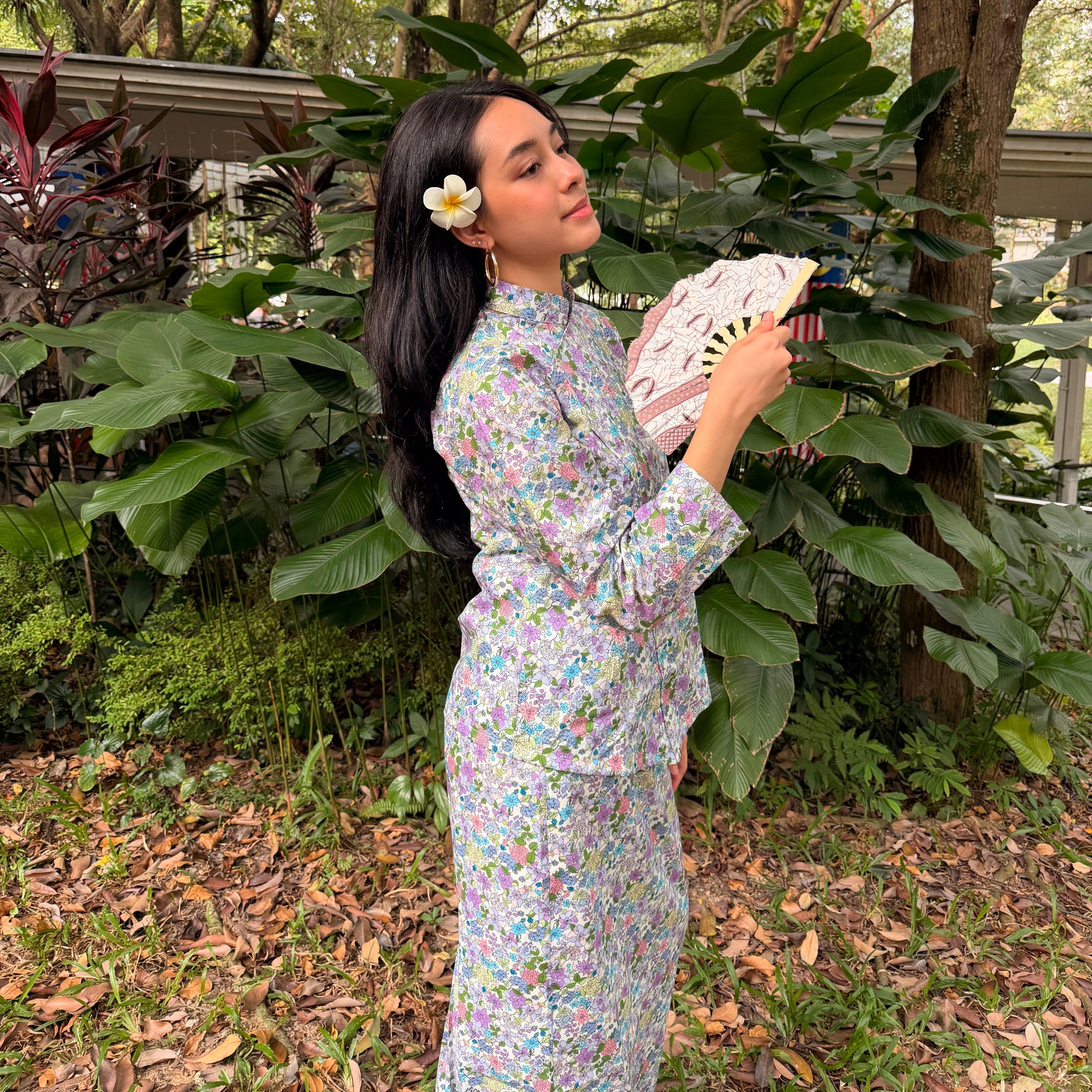 Kurung Shanghai Cotton Motif Flora