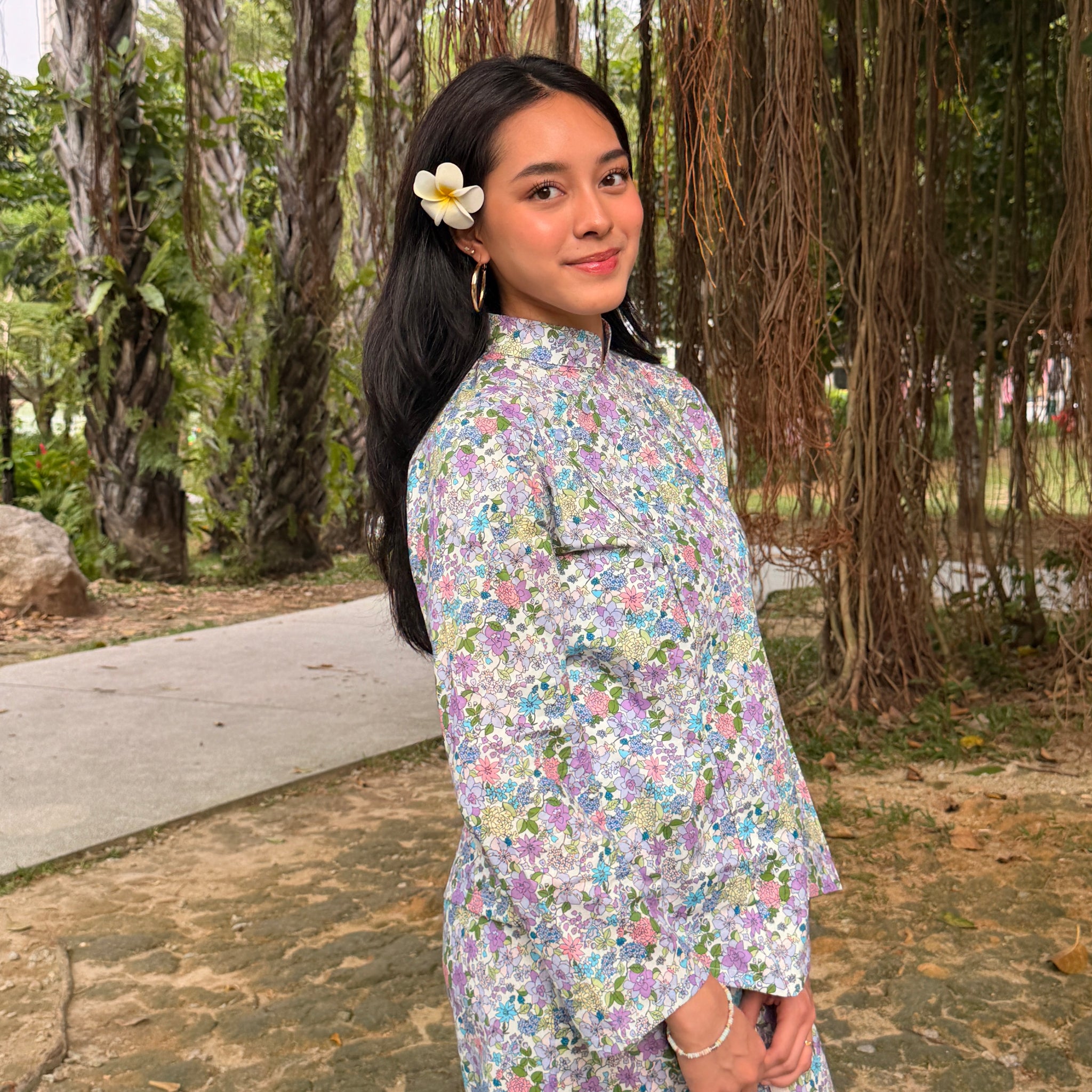 Kurung Shanghai Cotton Motif Flora