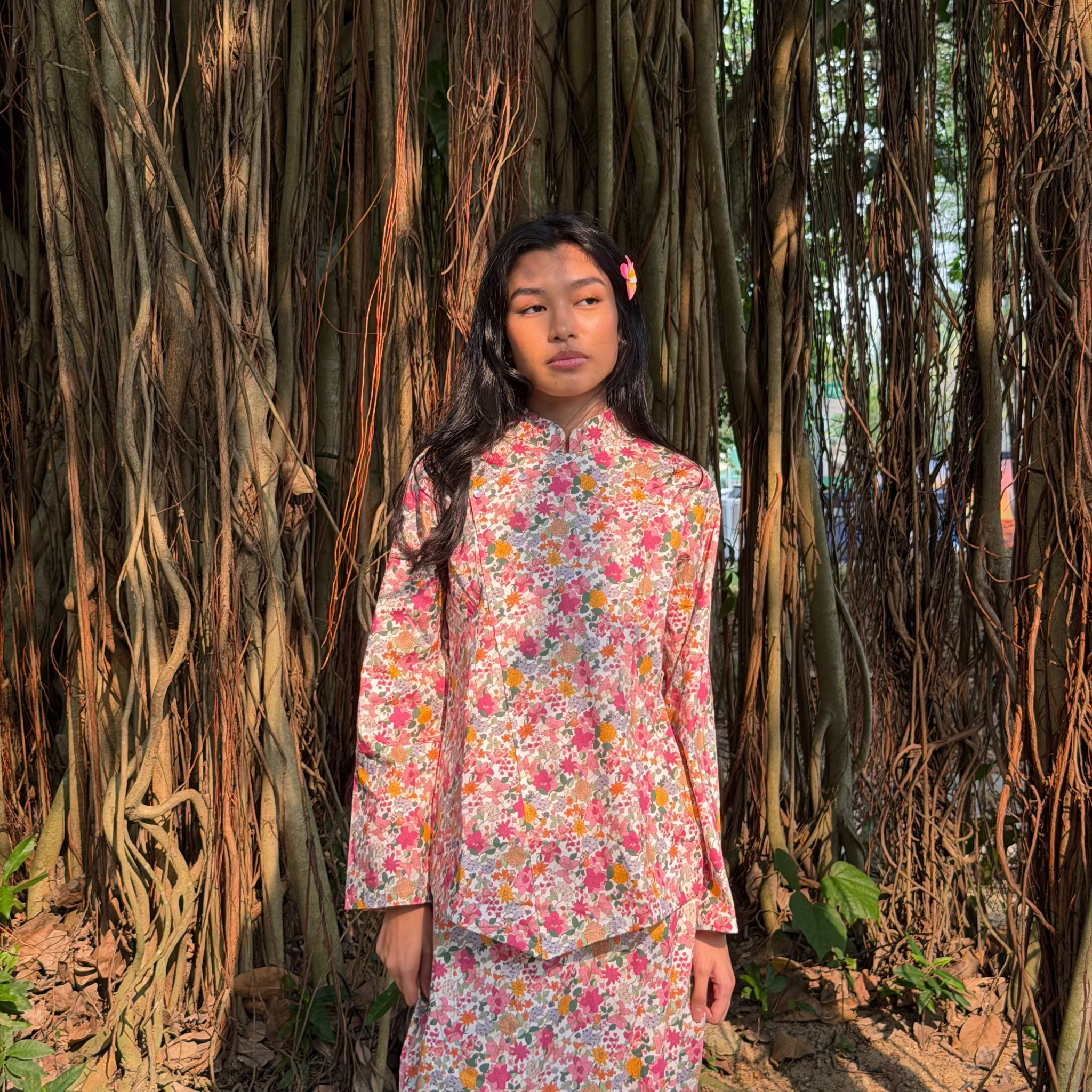 Kurung Shanghai Cotton Motif Flora