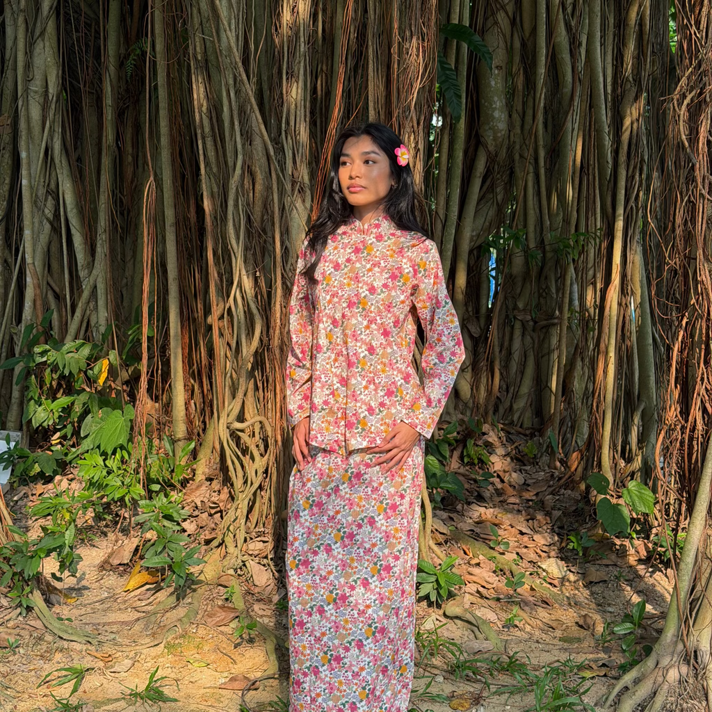 Kurung Shanghai Cotton Motif Flora